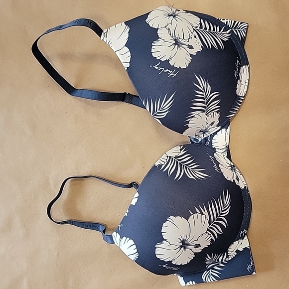 Hurley Bra Padded Underwire Navy Floral Bra Size 36C, NWOT - Picture 1 of 6